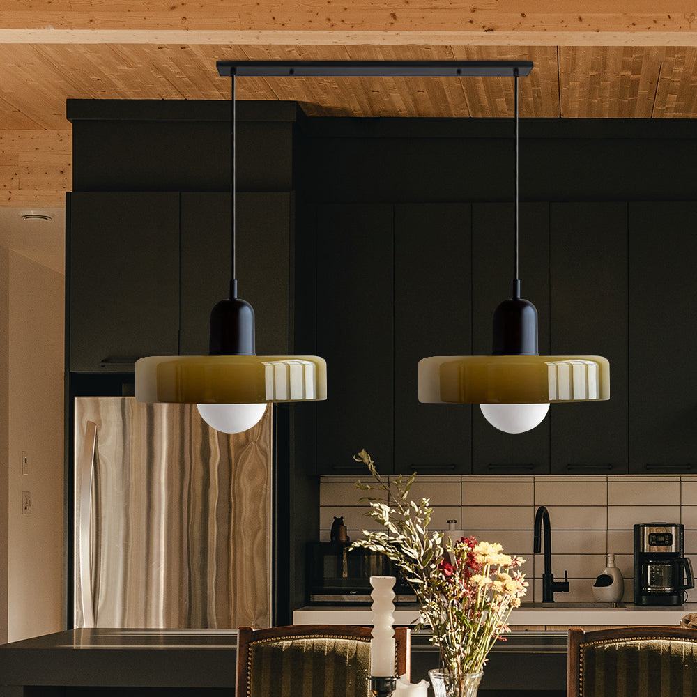 Bauhaus Hanglamp Met Dubbele Glazen Kappen Voor Sfeervolle Verlichting