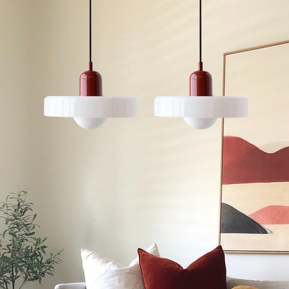 Bauhaus Hanglamp Met Dubbele Glazen Kappen Voor Sfeervolle Verlichting