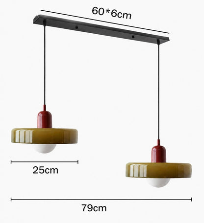 Bauhaus Hanglamp Met Dubbele Glazen Kappen Voor Sfeervolle Verlichting