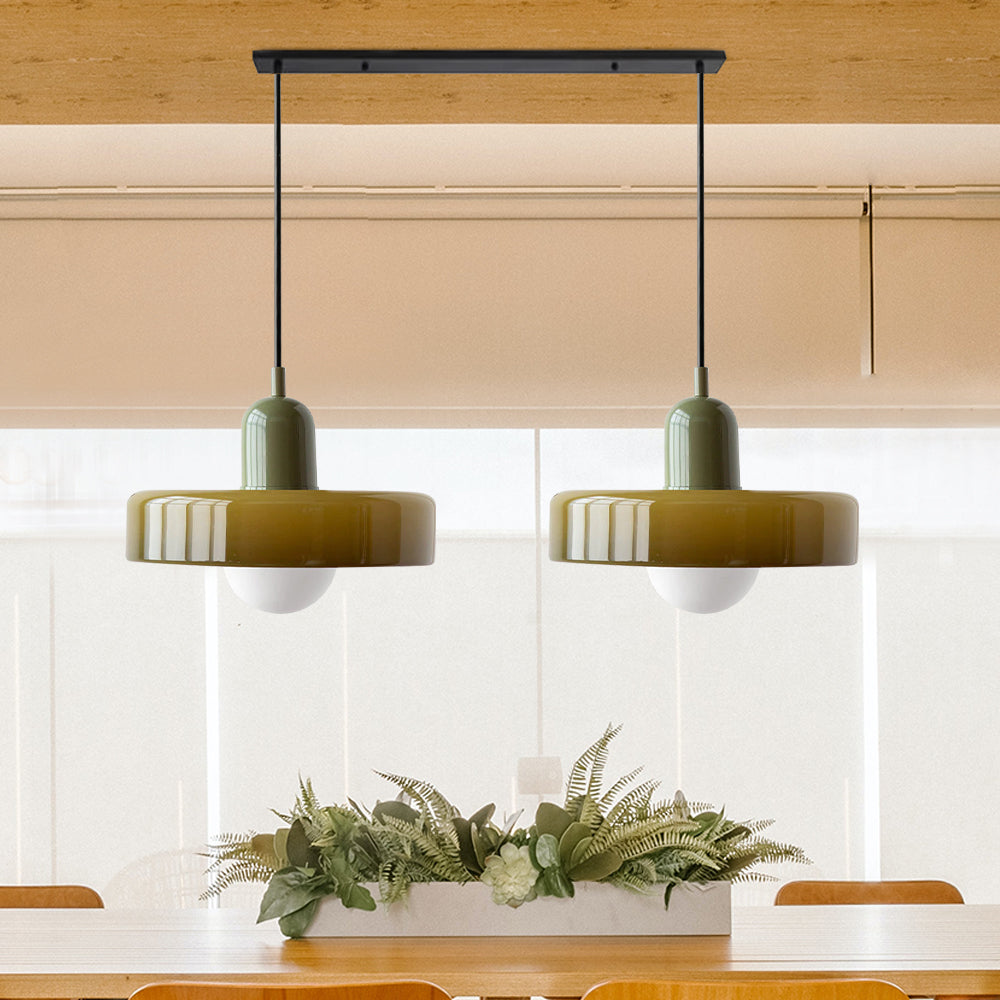 Bauhaus Hanglamp Met Dubbele Glazen Kappen Voor Sfeervolle Verlichting
