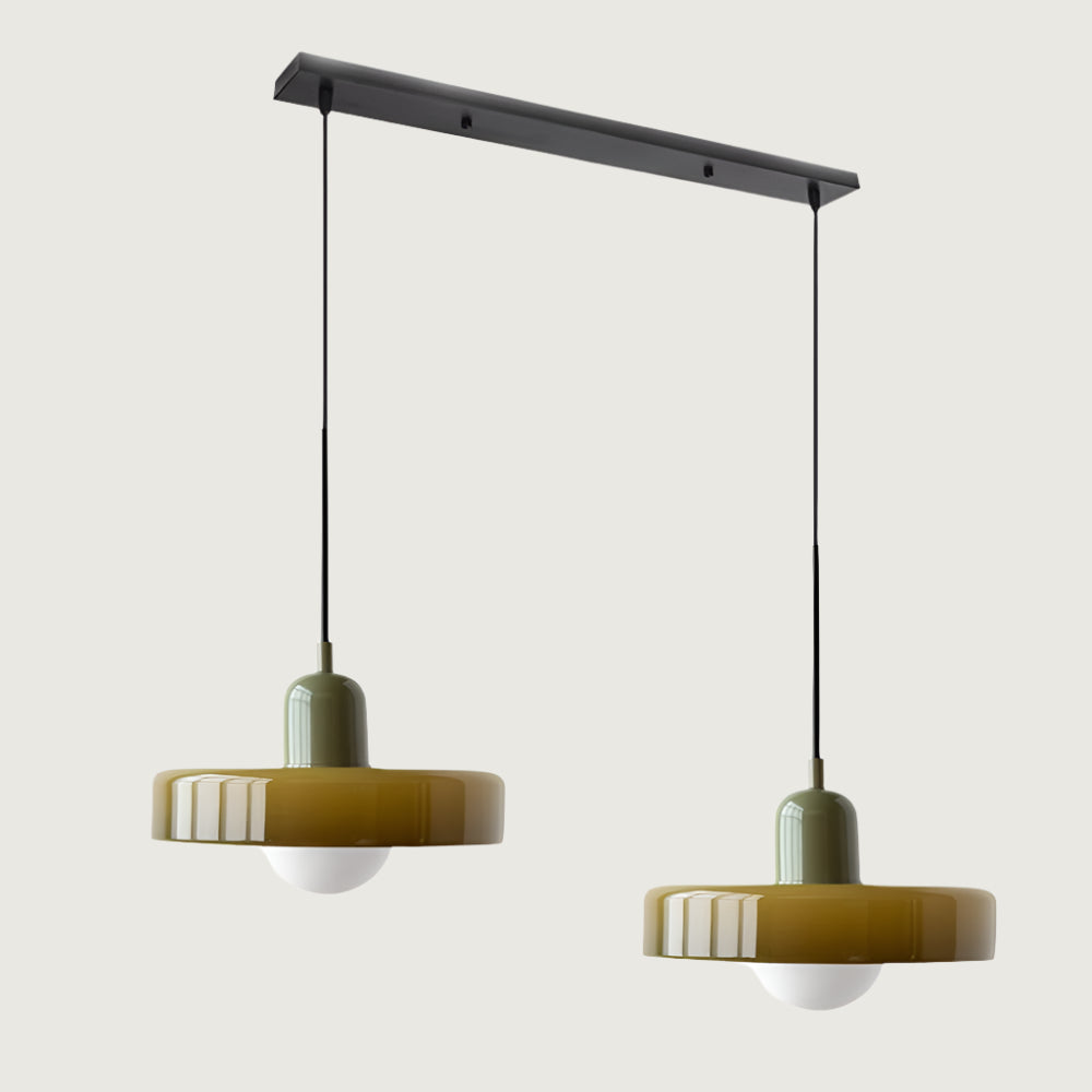 Bauhaus Hanglamp Met Dubbele Glazen Kappen Voor Sfeervolle Verlichting