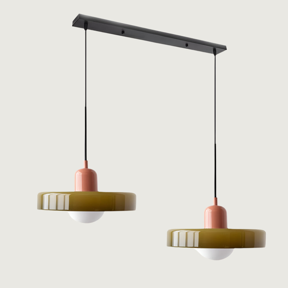 Bauhaus Hanglamp Met Dubbele Glazen Kappen Voor Sfeervolle Verlichting