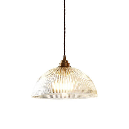 Retro Hanglamp Met Geribbelde Glazen Kap Voor Sfeervolle Verlichting