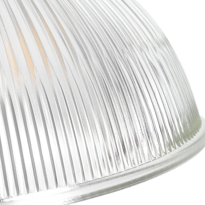 Retro Hanglamp Met Geribbelde Glazen Kap Voor Sfeervolle Verlichting