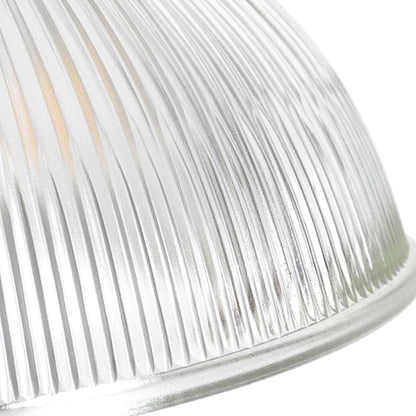 Retro Hanglamp Met Geribbelde Glazen Kap Voor Sfeervolle Verlichting