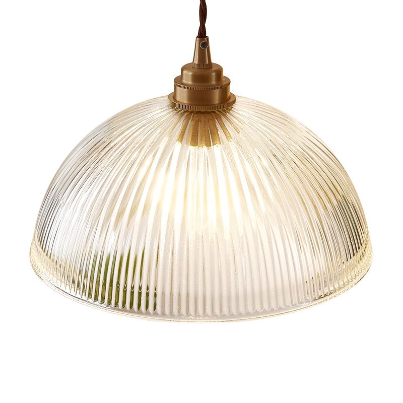 Retro Hanglamp Met Geribbelde Glazen Kap Voor Sfeervolle Verlichting