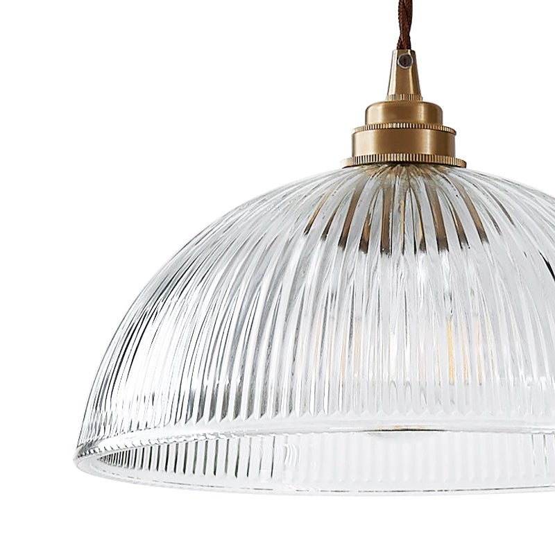 Retro Hanglamp Met Geribbelde Glazen Kap Voor Sfeervolle Verlichting