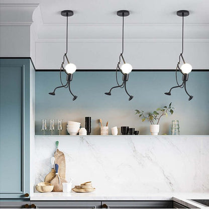 Retro Hanglamp met Speels Poppenvormig Design