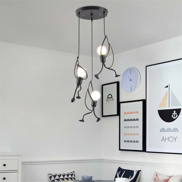 Retro Hanglamp met Speels Poppenvormig Design
