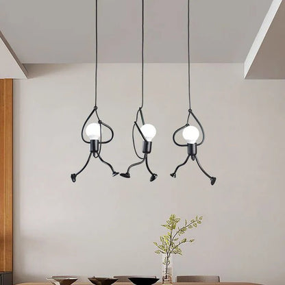 Retro Hanglamp met Speels Poppenvormig Design