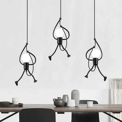 Retro Hanglamp met Speels Poppenvormig Design
