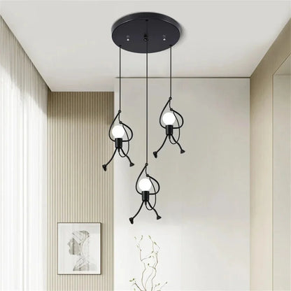 Retro Hanglamp met Speels Poppenvormig Design