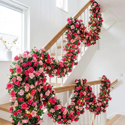 Zijden Rozen Klimopslinger Voor Blijvende Bloemdecoratie