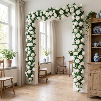 Zijden Rozen Klimopslinger Voor Blijvende Bloemdecoratie