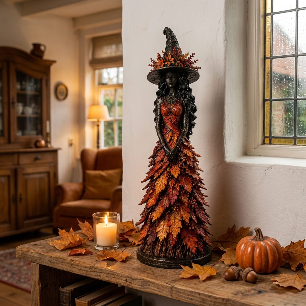 Herfstdecoratie Met Handgemaakte Bladaccenten En Rustgevend Gezichtje
