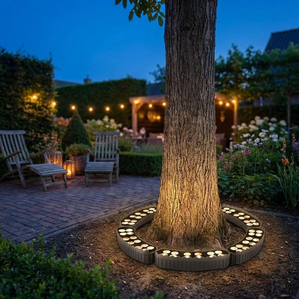 Ringverlichting Voor Warme Sfeergloed Rond Bomen En Struiken