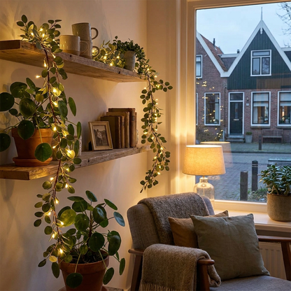 Decoratieve LED Klimop Lichtslinger Voor Sfeervolle Groene Wandaccenten