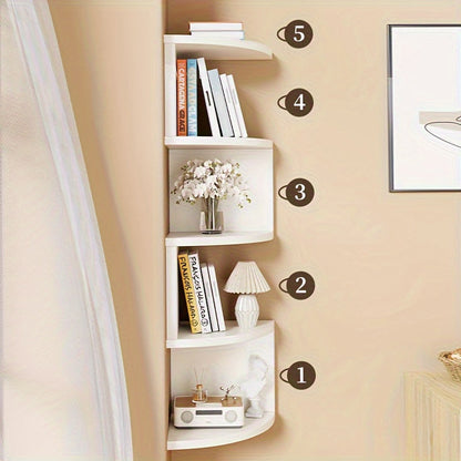 Zigzag Hoekwandrek Met 5 Niveaus Voor Decoratieve Opberging