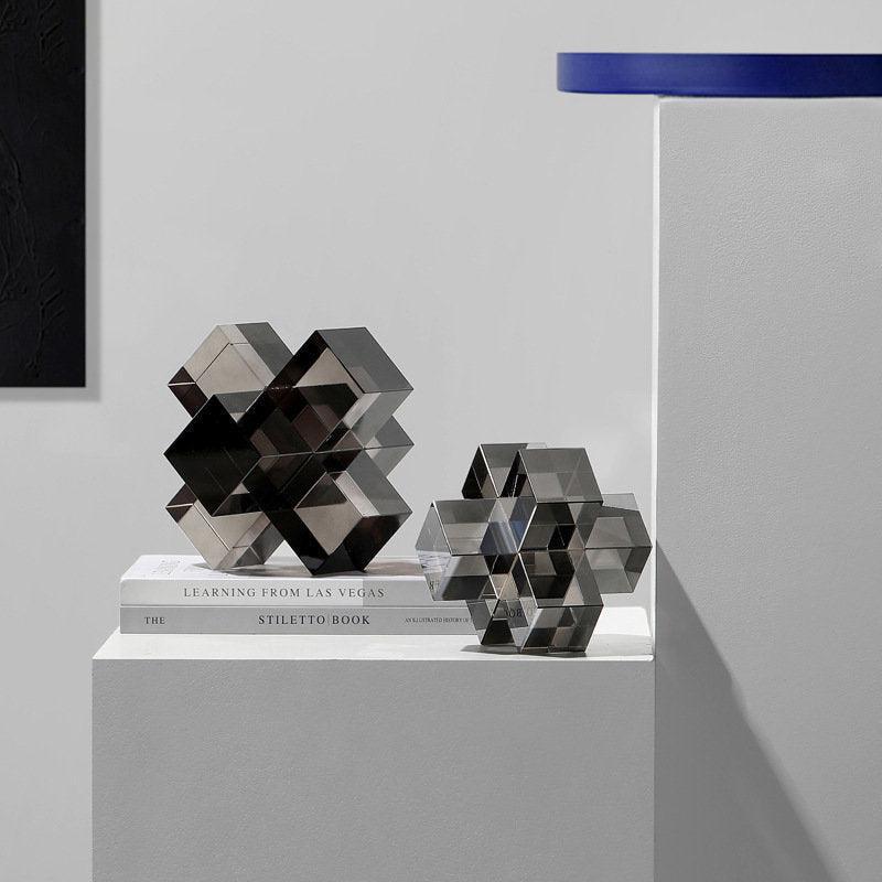 Geometrische Kristallen Sculptuur met 3D-Design