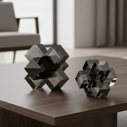 Geometrische Kristallen Sculptuur met 3D-Design