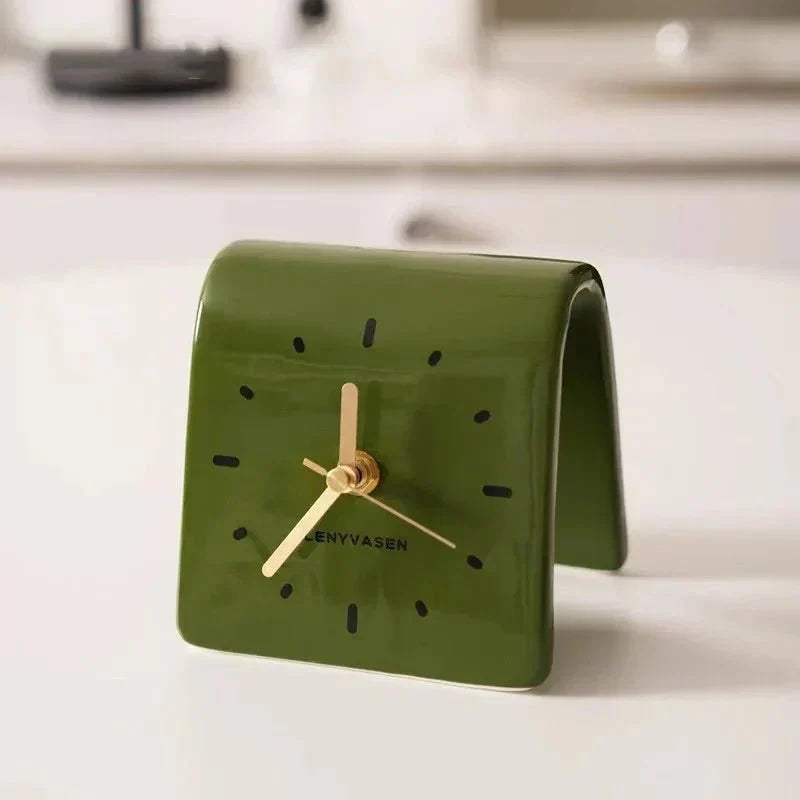 Keramische Tafelklok met Stil Uurwerk