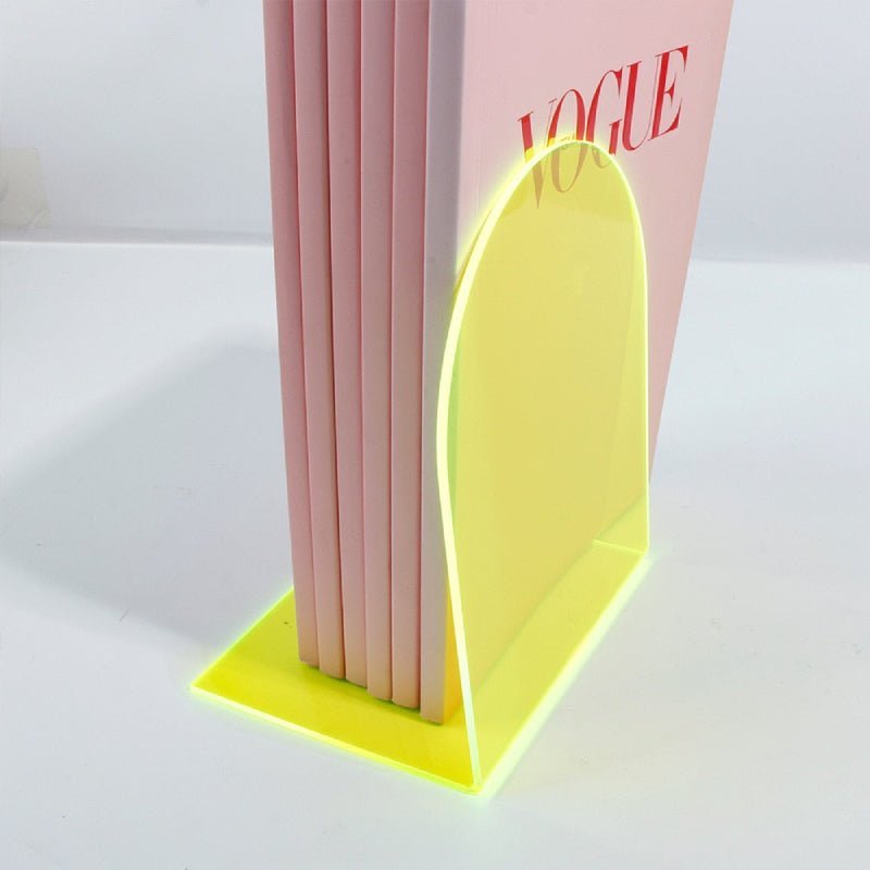 Transparante Acryl Boekensteunen met Gebogen Design – Set van 2