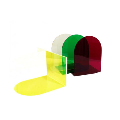 Transparante Acryl Boekensteunen met Gebogen Design – Set van 2