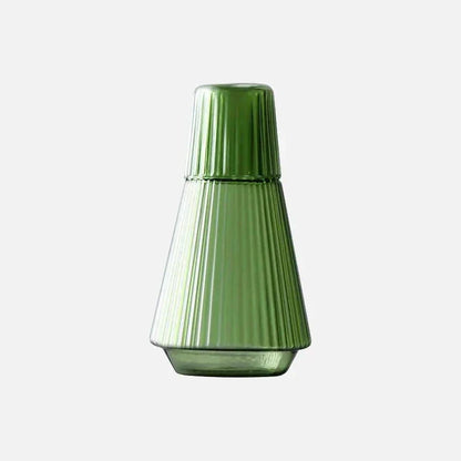 Geribbelde Glazen Karaf met Drinkglas – 1000 ml