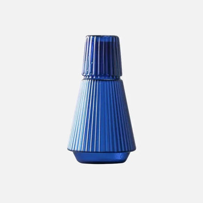 Geribbelde Glazen Karaf met Drinkglas – 1000 ml