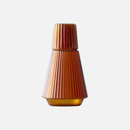Geribbelde Glazen Karaf met Drinkglas – 1000 ml