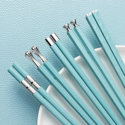 Metalen Eetstokjes met Decoratief Design – Set van 5 Paar