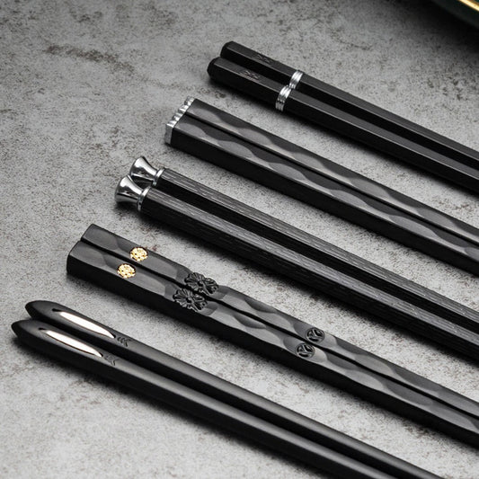 Metalen Eetstokjes met Decoratief Design – Set van 5 Paar
