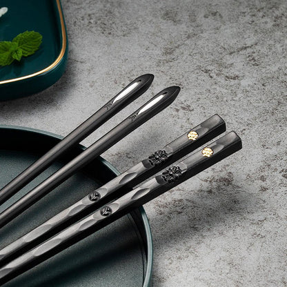 Metalen Eetstokjes met Decoratief Design – Set van 5 Paar