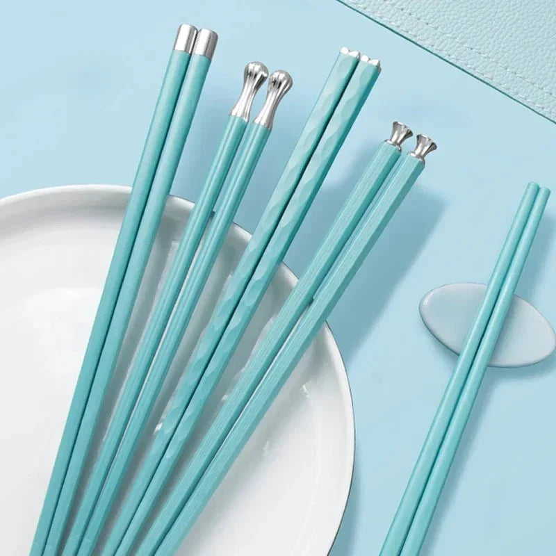 Metalen Eetstokjes met Decoratief Design – Set van 5 Paar