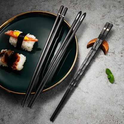 Metalen Eetstokjes met Decoratief Design – Set van 5 Paar