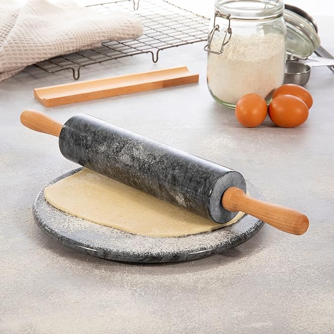 Deegroller met Marmerlook en Houten Handgrepen