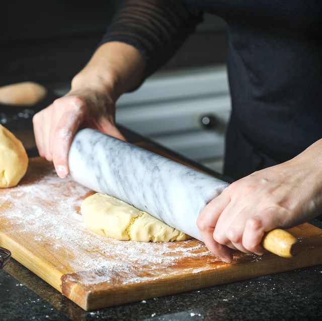 Deegroller met Marmerlook en Houten Handgrepen