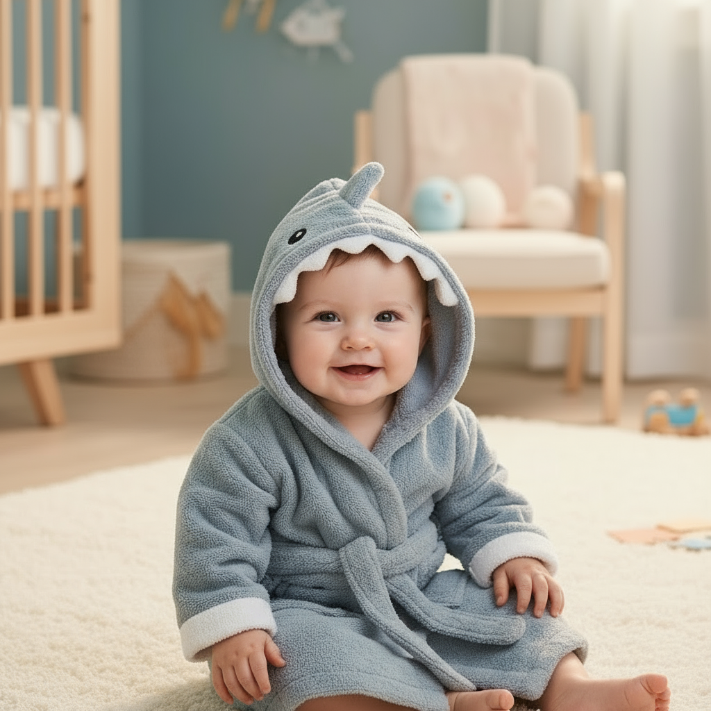 Zachte Babybadjas met Capuchon en Schattige Dierenoortjes