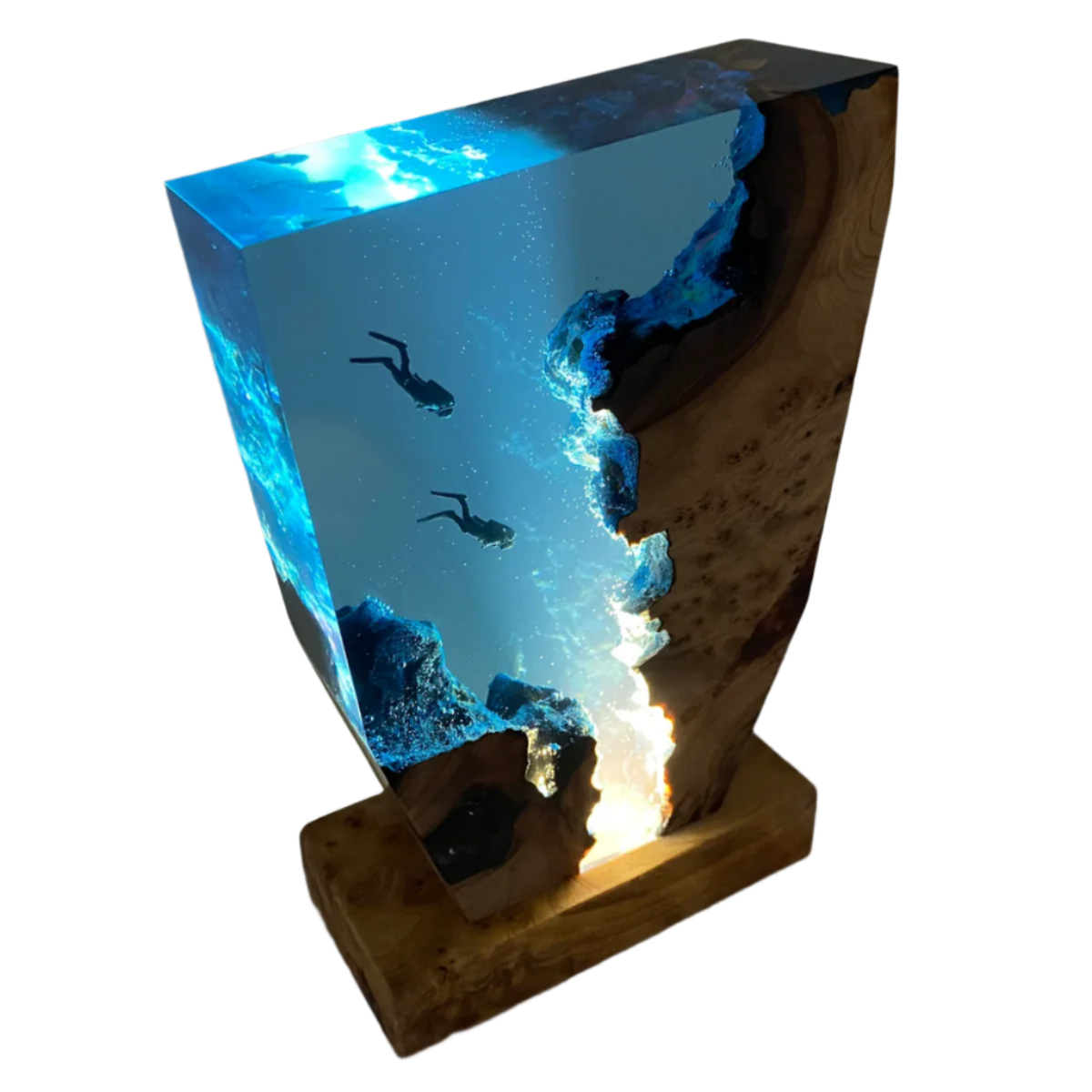 Epoxy Tafellamp Met Onderwaterdesign Voor Sfeervolle En Decoratieve Verlichting