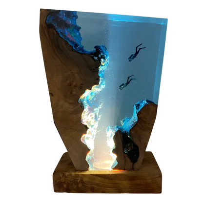 Epoxy Tafellamp Met Onderwaterdesign Voor Sfeervolle En Decoratieve Verlichting