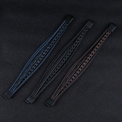 Gevlochten Leren Armband Met Magneetsluiting Voor Een Tijdloze En Verzorgde Uitstraling