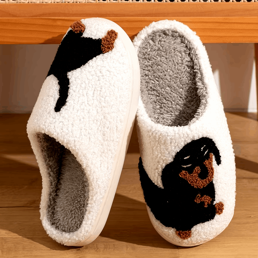 Warme Teckel Pantoffels Met Zachte Voering Voor Comfort Tijdens Koude Dagen
