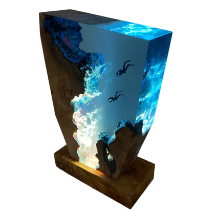 Epoxy Tafellamp Met Onderwaterdesign Voor Sfeervolle En Decoratieve Verlichting