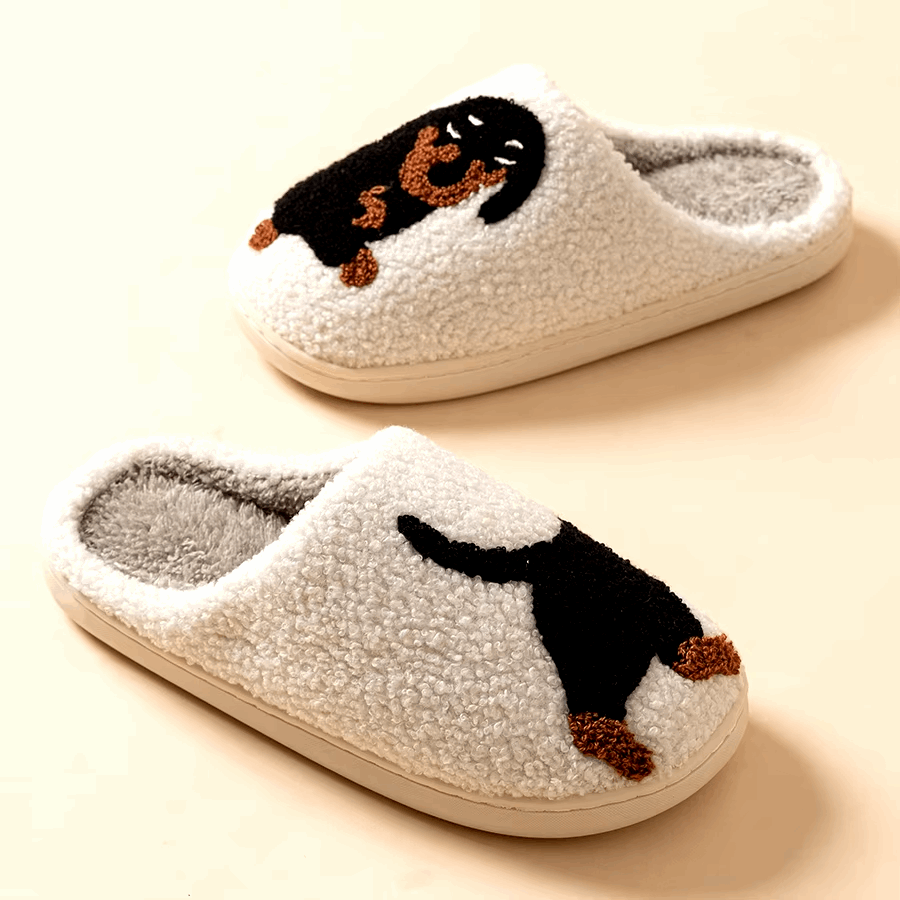 Warme Teckel Pantoffels Met Zachte Voering Voor Comfort Tijdens Koude Dagen