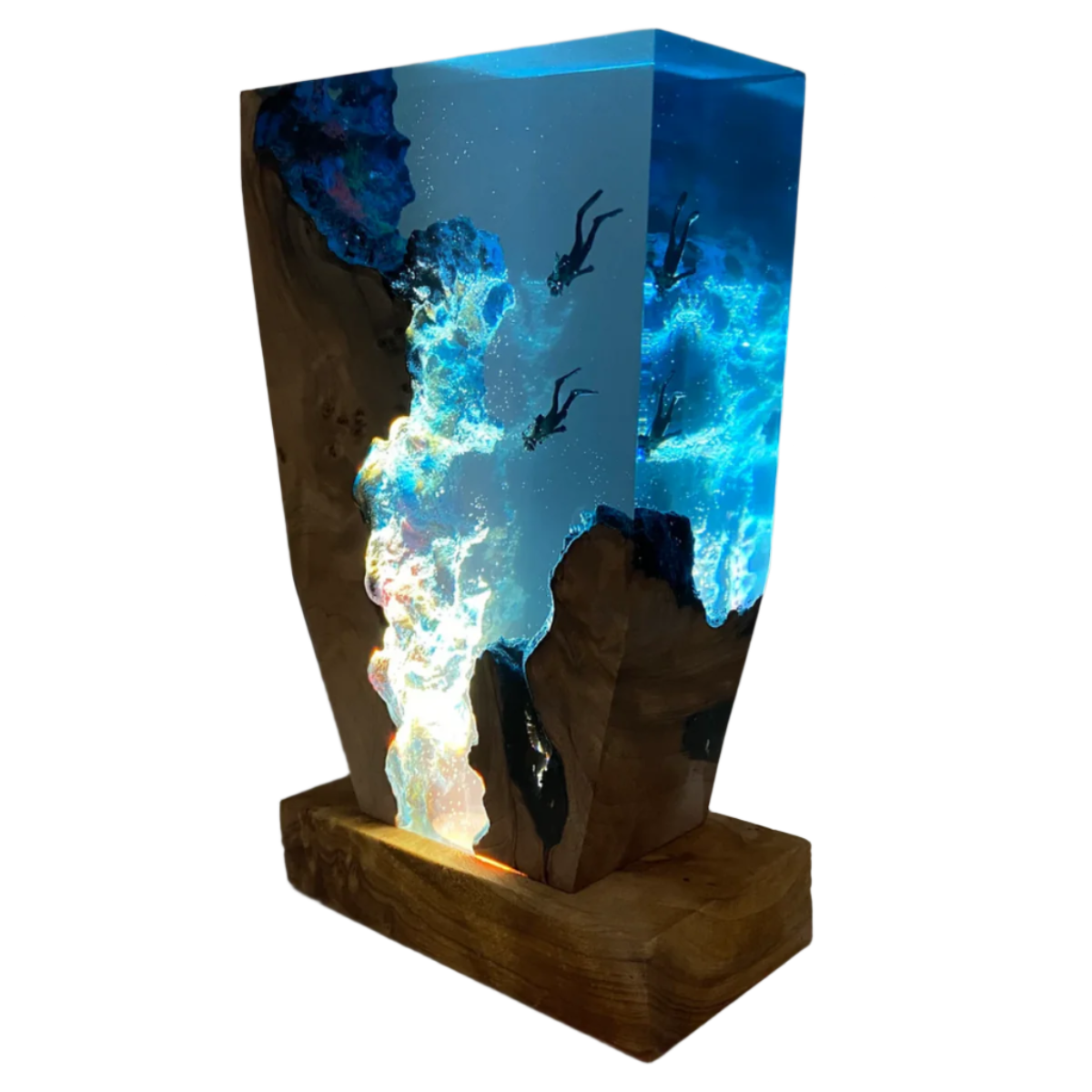 Epoxy Tafellamp Met Onderwaterdesign Voor Sfeervolle En Decoratieve Verlichting