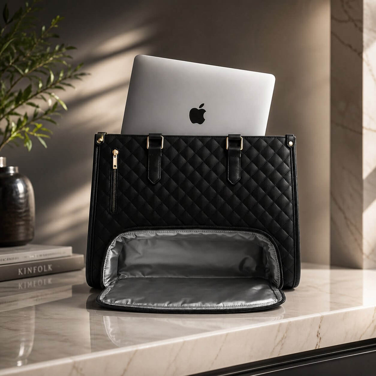 Lunch Werktas Met Geïsoleerd Vak En Laptopruimte Voor Dagelijks Gebruik