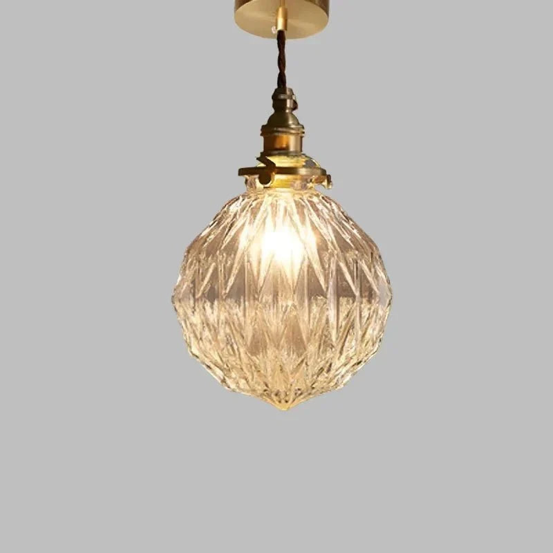 Vintage Glazen Hanglamp Met Tijdloze Uitstraling