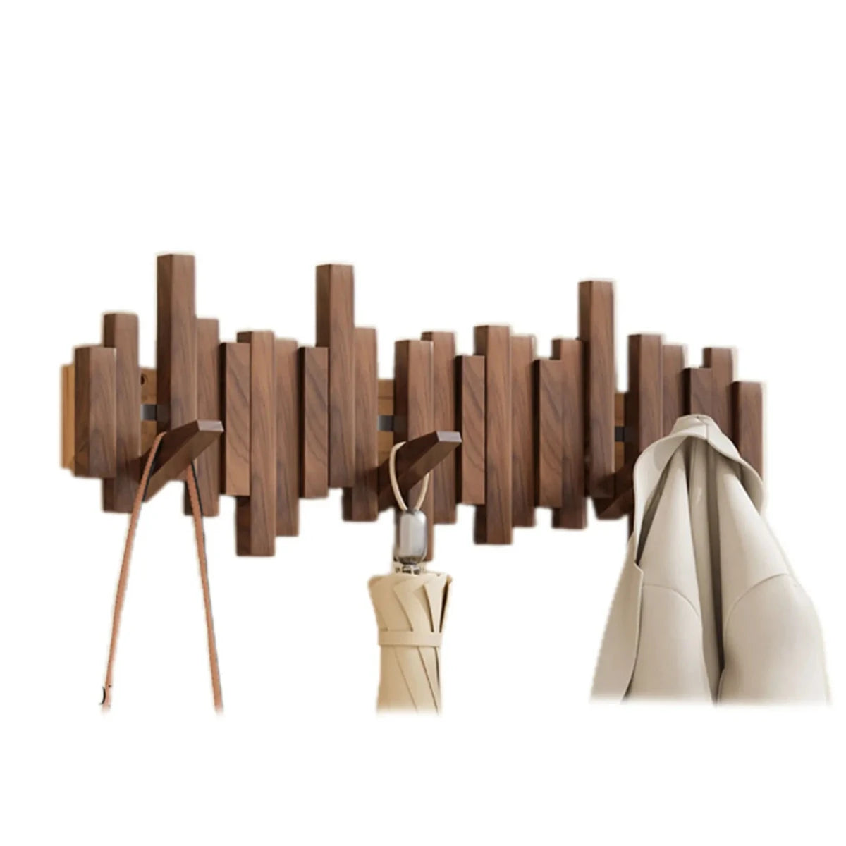 Houten Wandkapstok In Pianotoets Ontwerp