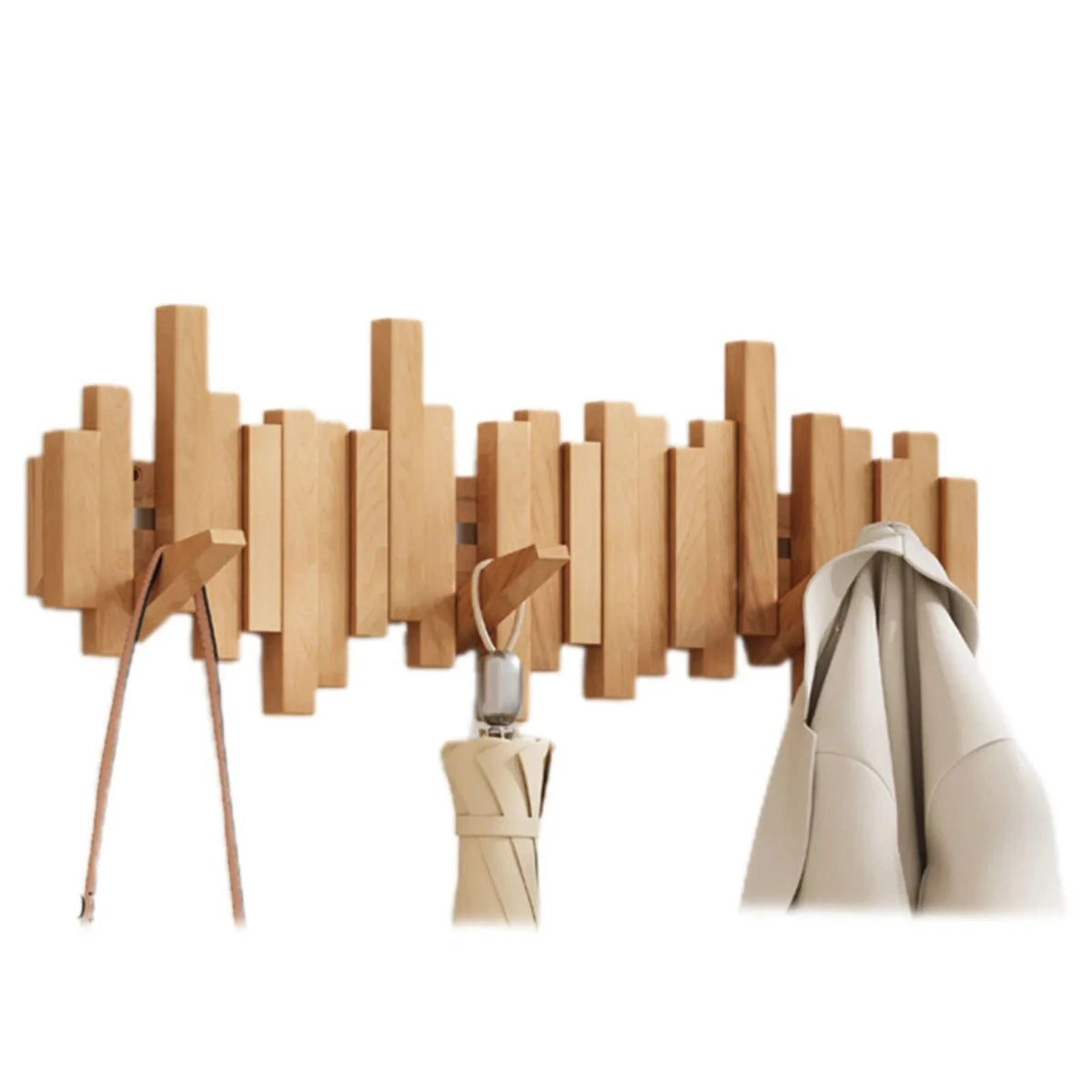 Houten Wandkapstok In Pianotoets Ontwerp