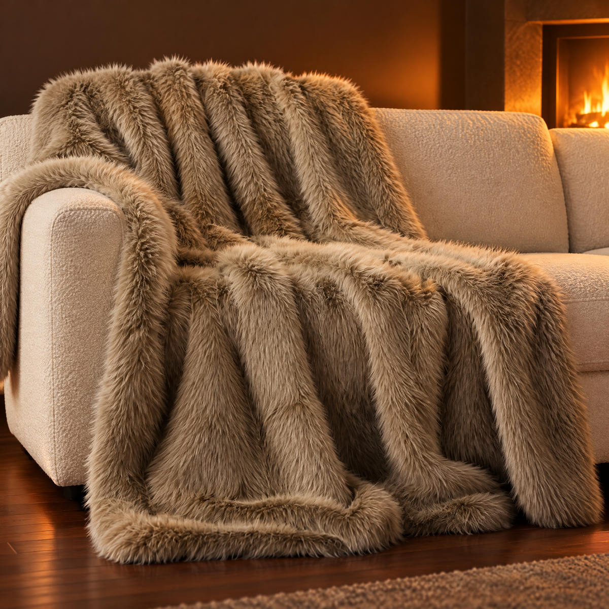Luxe Plaid Van Imitatiebont Voor Extra Warmte En Comfort